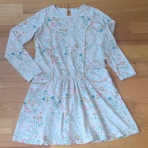 Hanna Andersson Oatmeal Floral Dress 14-16 (160)